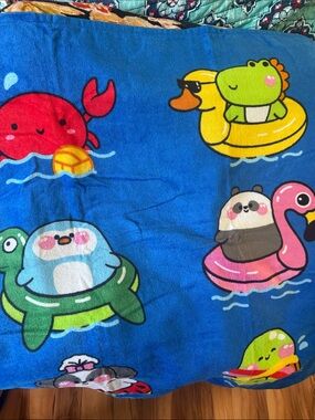 Kids Beach Towel - Fun Baby Animal Swim Theme NWt